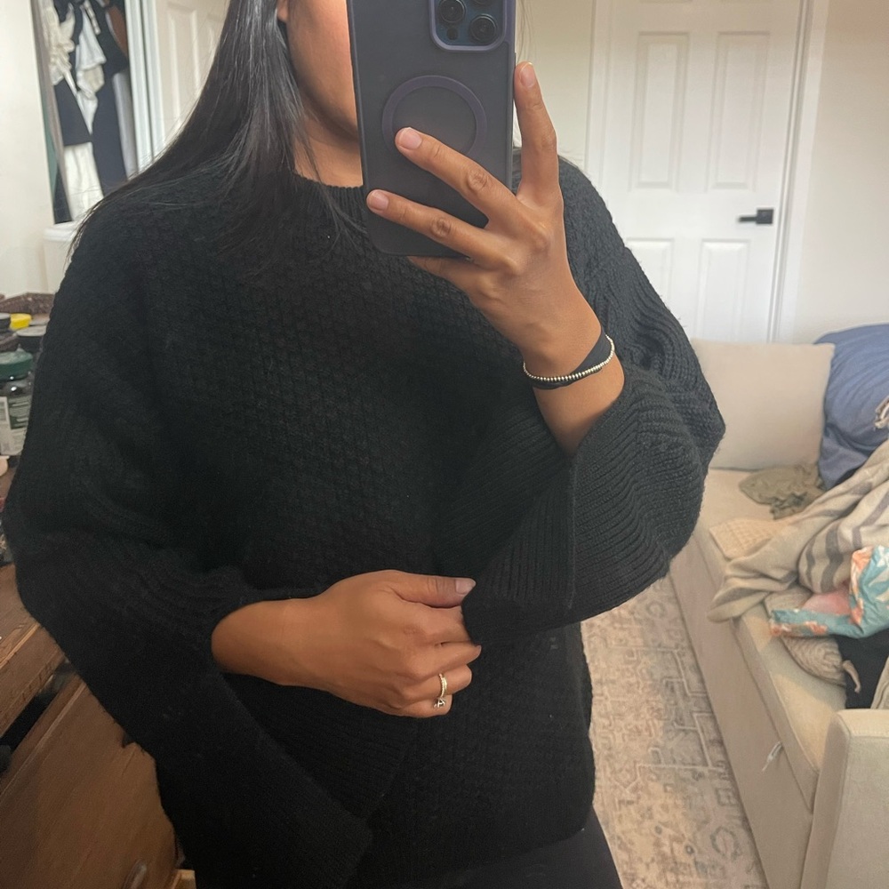 Topshop Black knit Crewneck Sweater